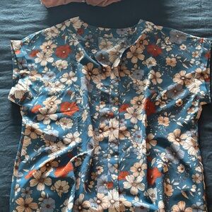 Floral Blue Women's Top